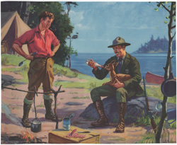 Vintage camping calendar/poster art